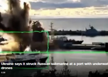 In a first, Ukraine says it struck Russian submarine in Black Sea port with underwater drones
