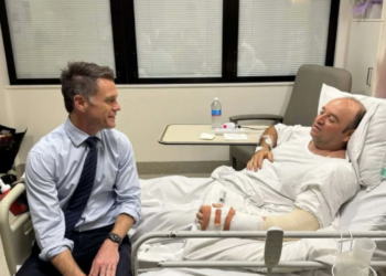 ‘Heroic’ bystander who wrestled gun from Bondi Beach attacker is son of refugees and father to two