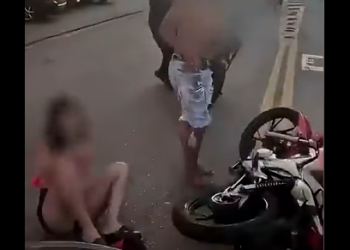 Persecución en plena avenida a una pareja en motocicleta bajo investigación part2