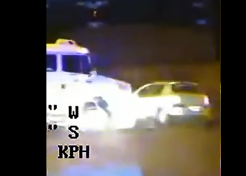 Huye tras un control y termina en un fuerte impacto part2